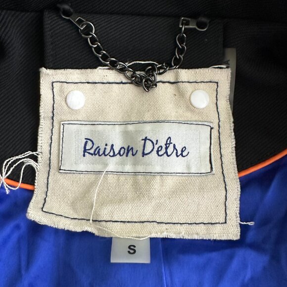 2/$30 Raison D'etre Gold Zipper Moto Blazer Cargo Jacket Black Small #A0487 TRB3 - Picture 6 of 8